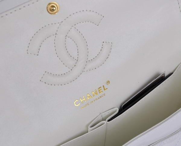 buy Cheap Chanel 2.55 Series White Patent Leather Flap Bag Gold Hardware