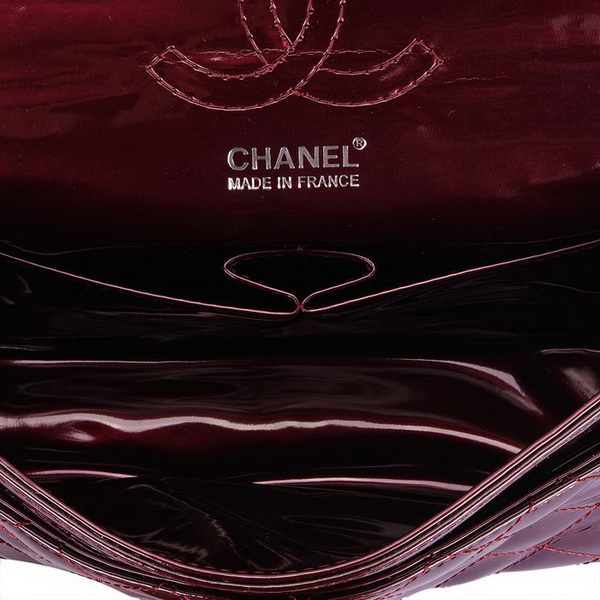 Chanel Classic 2.55 Series Flap Bag 1112 Dark Red Leather Silver Hardware