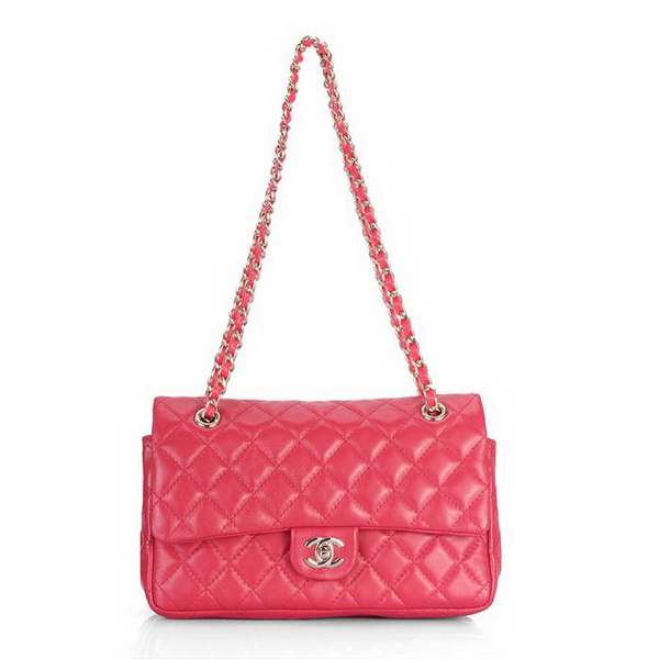 Chanel Classic 2.55 Series Flap Bag 1112 Red Leather Golden Hardware 