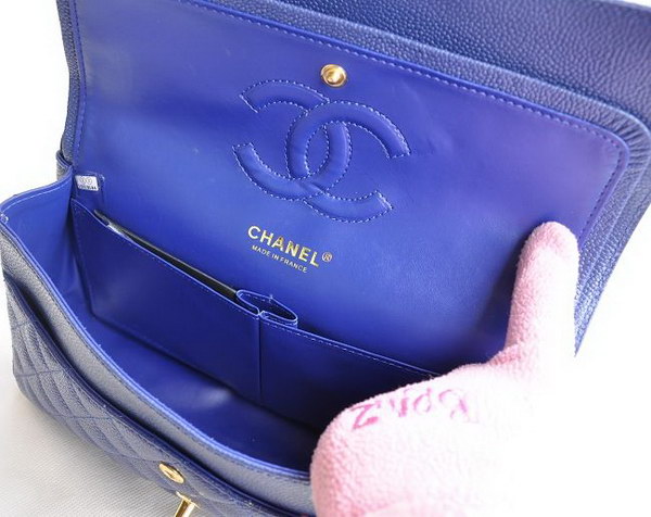 Chanel 2.55 Quilted Flap Bag 1112 Deep Blue with Gold Hardware