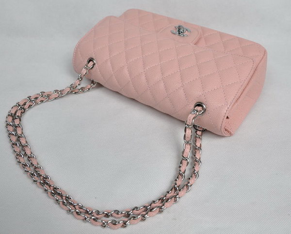 Chanel 2.55 Quilted Flap Bag 1112 Pink with Silver Hardware