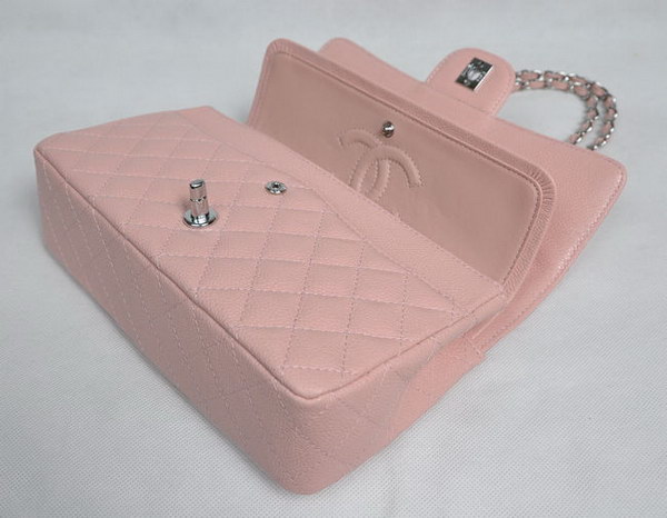 Chanel 2.55 Quilted Flap Bag 1112 Pink with Silver Hardware