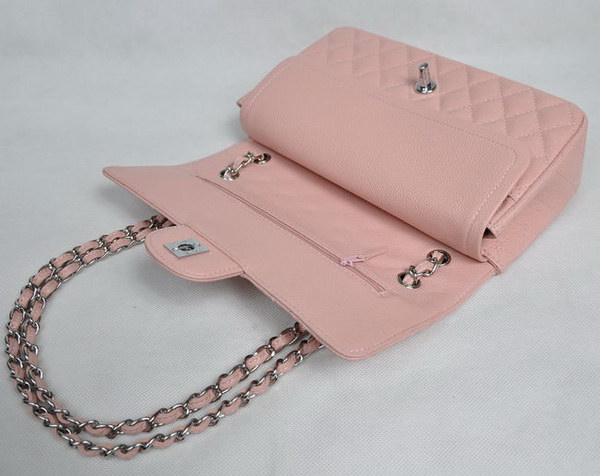 Chanel 2.55 Quilted Flap Bag 1112 Pink with Silver Hardware