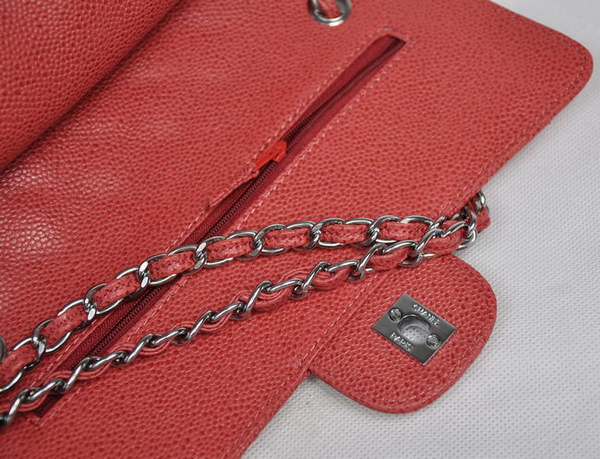 Chanel 2.55 Quilted Flap Bag 1112 Red with Silver Hardware