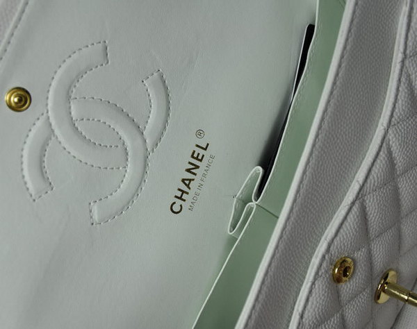 Chanel 2.55 Quilted Flap Bag 1112 White with Gold Hardware