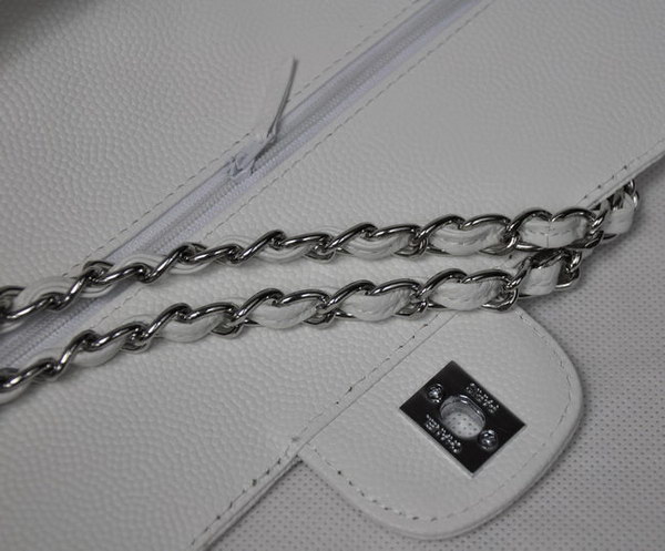 Chanel 2.55 Quilted Flap Bag 1112 White with Silver Hardware