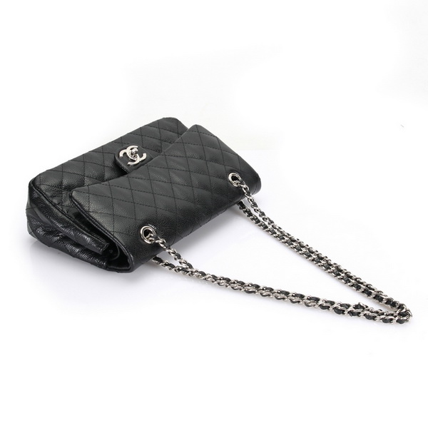 Chanel Classic Flap Bag Caviar Leather A1112 Black