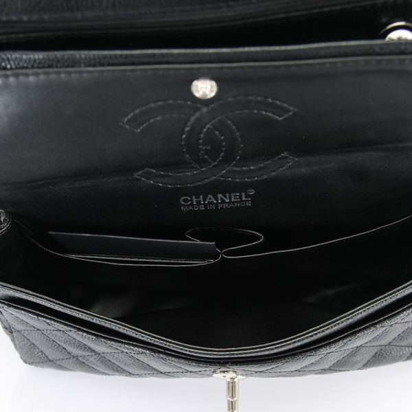 Chanel Classic Flap Bag Caviar Leather A1112 Black