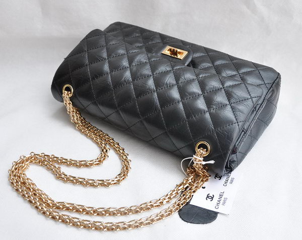 Chanel 2.55 Series Falp Bag Black with Gold Chain 30226