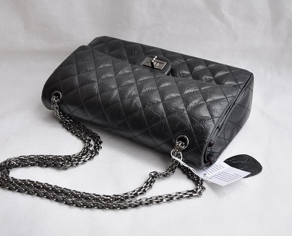 Chanel 2.55 Series Flap Bag Black with Silver-Gray Chain 30226