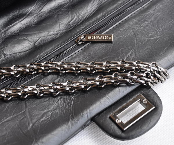 Chanel 2.55 Series Flap Bag Black with Silver-Gray Chain 30226