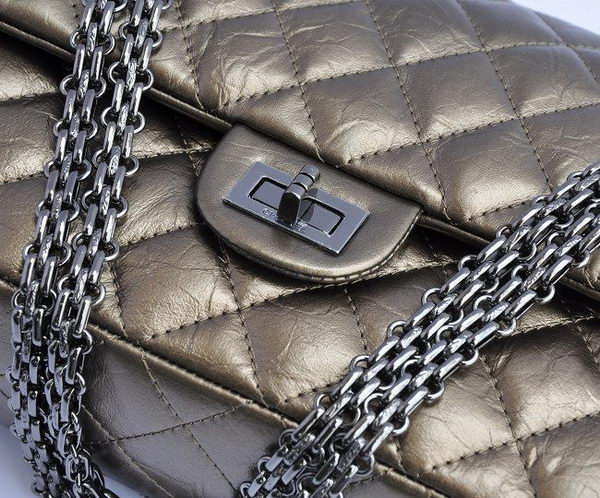 Chanel 2.55 Series Falp Bag Bronze with Silver-Gray Chain 30226