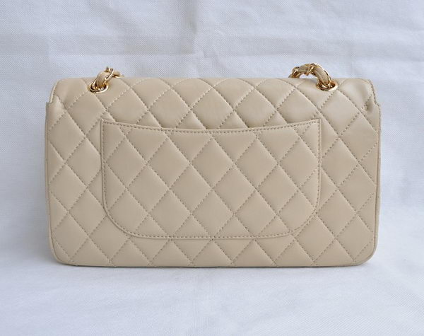 Chanel Classic 2.55 Series Apricot Lambskin Golden Chain Quilted Flap Bag 1113