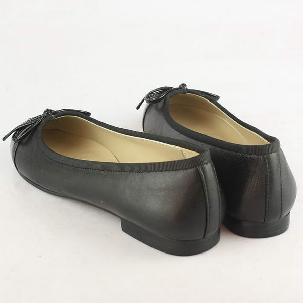 Chanel Ballerina Patent Toe Flats Black