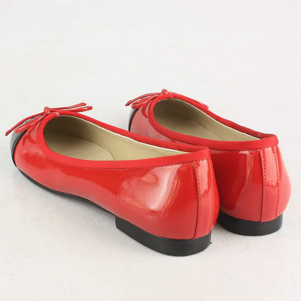 Chanel Patent Leather Ballet Flats Red