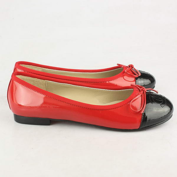 Chanel Patent Leather Ballet Flats Red