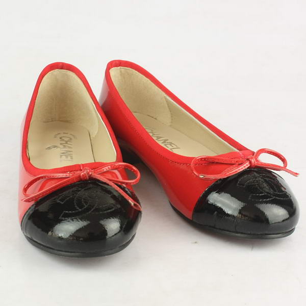 Chanel Patent Leather Ballet Flats Red