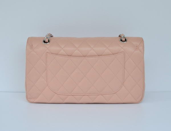 Cheap Chanel 2.55 Series Flap Bag 1113 Pink Leather Silver Hardware