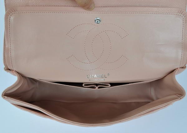 Cheap Chanel 2.55 Series Flap Bag 1113 Pink Leather Silver Hardware