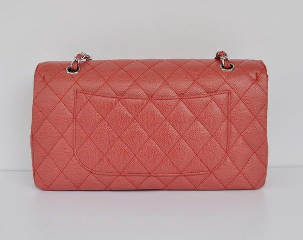 Cheap Chanel 2.55 Series Flap Bag 1113 Red Leather Silver Hardware