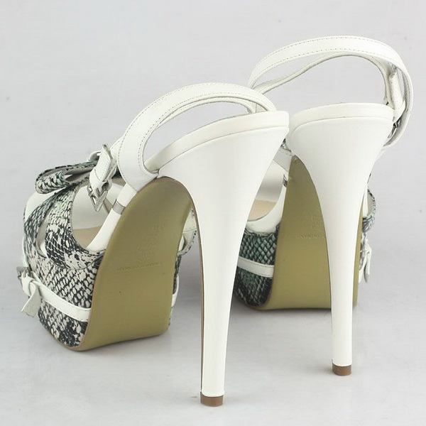 Gianmarco Lorenzi Python Print Bowknot Sandals White