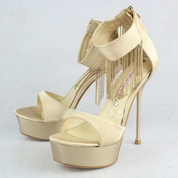 Gianmarco Lorenzi Open toe Platform Sandal Tassel Apricot