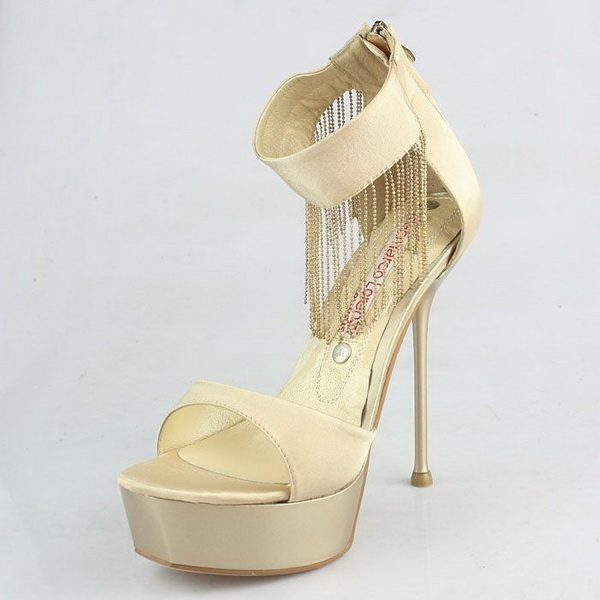 Gianmarco Lorenzi Open toe Platform Sandal Tassel Apricot