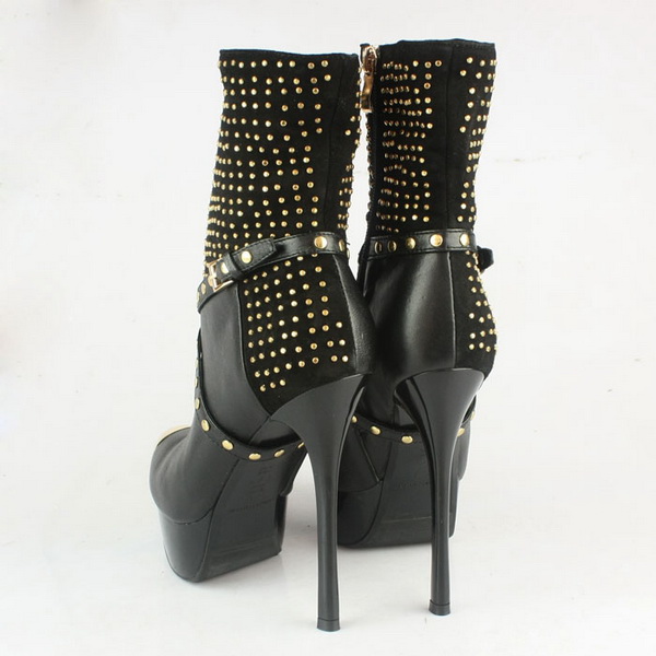 Gianmarco Lorenzi Studded Ankle Boots Sheepskin Black