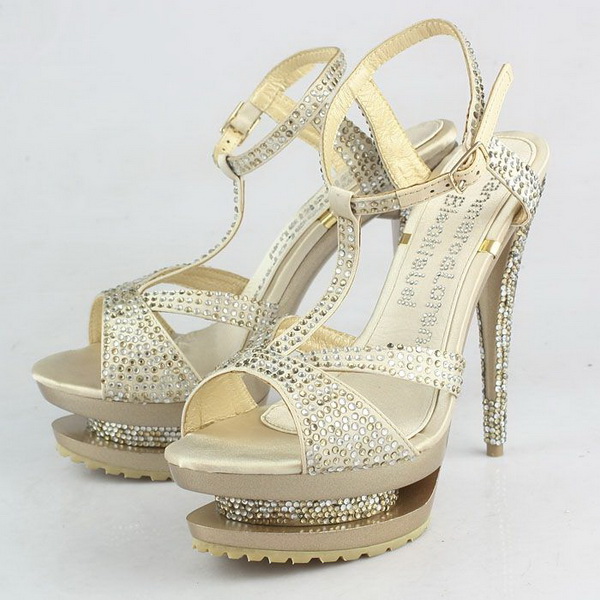 Gianmarco Lorenzi Double Platform Sandal Satin Apricot