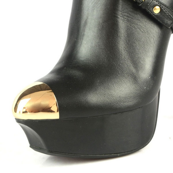 Gianmarco Lorenzi Tall Boots Studded Sheepskin Black