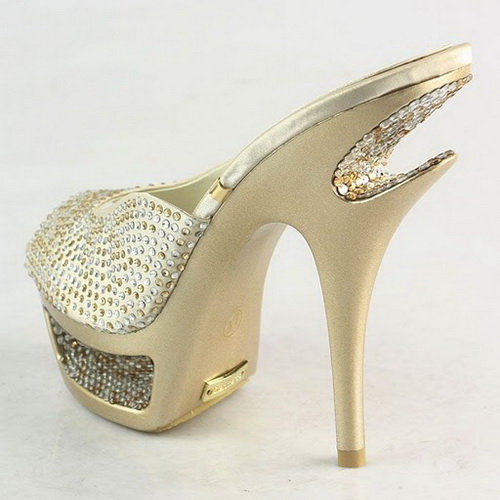 Gianmarco Lorenzi Apricot Rhinestone Cut-Out Platform