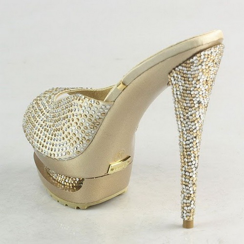 Gianmarco Lorenzi Apricot Rhinestone Embellished Open Toe sandals