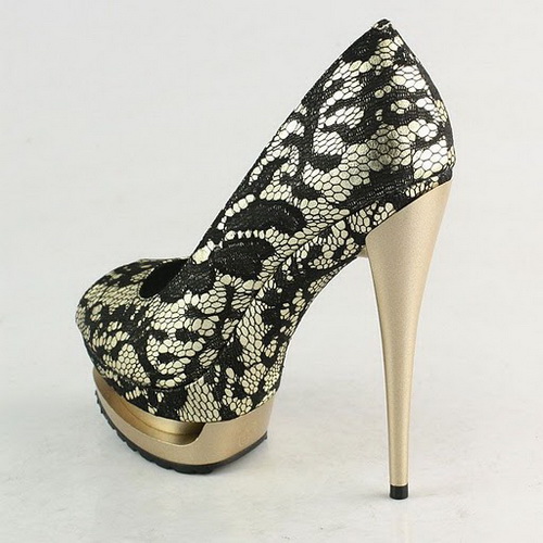 Gianmarco Lorenzi Black Lace Peep Pumps