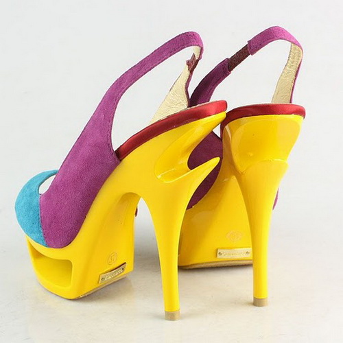 Gianmarco Lorenzi Multicolor Suede Slingback Pumps