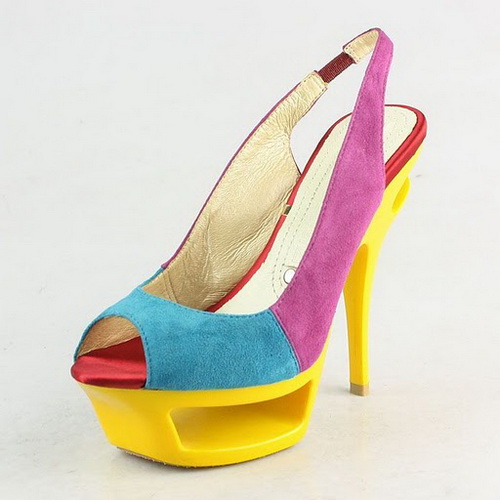 Gianmarco Lorenzi Multicolor Suede Slingback Pumps