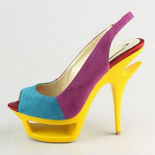 Gianmarco Lorenzi Multicolor Suede Slingback Pumps