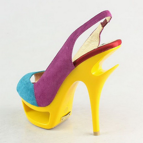 Gianmarco Lorenzi Multicolor Suede Slingback Pumps