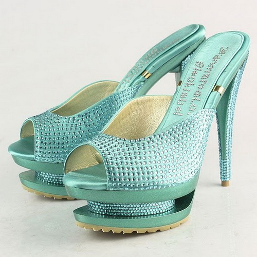 Gianmarco Lorenzi Green Rhinestone Embellished Open Toe sandals