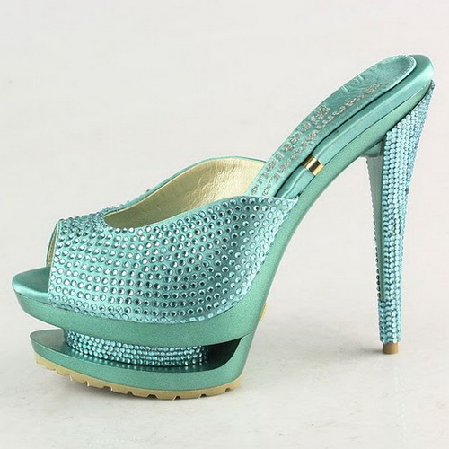 Gianmarco Lorenzi Green Rhinestone Embellished Open Toe sandals