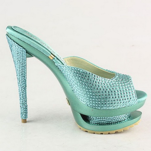 Gianmarco Lorenzi Green Rhinestone Embellished Open Toe sandals