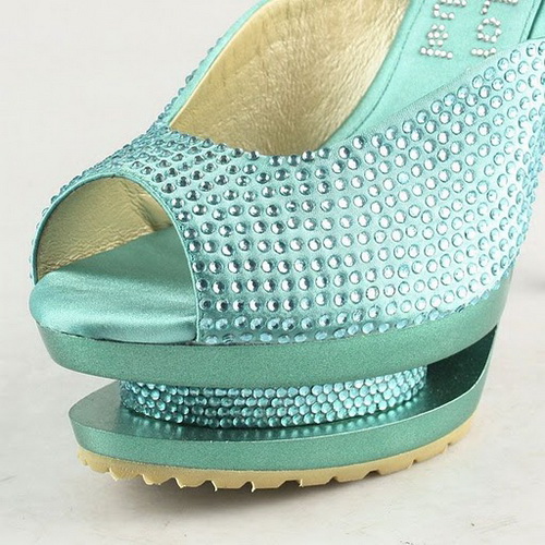 Gianmarco Lorenzi Green Rhinestone Embellished Open Toe sandals