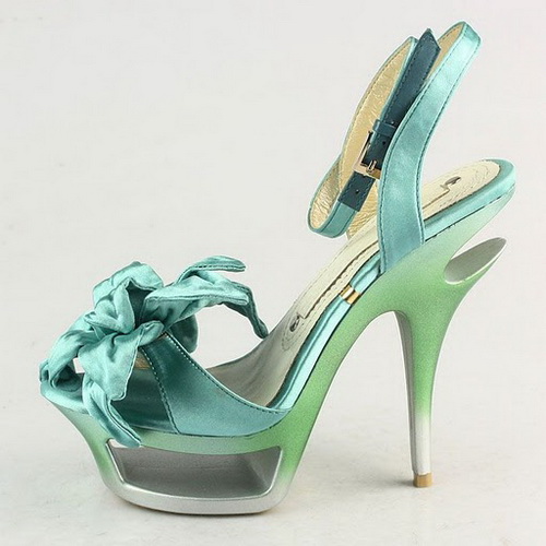 Gianmarco Lorenzi Green Satin Flower Sandals