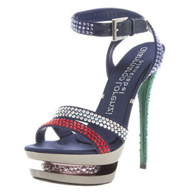 Gianmarco Lorenzi multicolor Rhinestones Embellished Evening Shoes