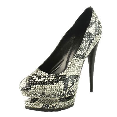 Giuseppe Lorenzi Python Print Vamp Pumps Gray