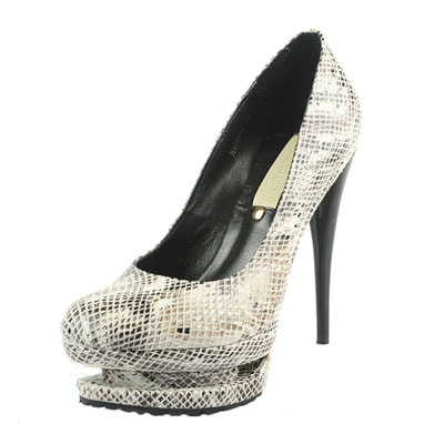 Giuseppe Lorenzi Snake Print Double Platform Pumps