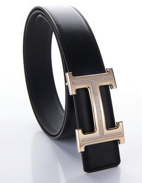 Hermes Belts Original Leather Diamond Everose Black