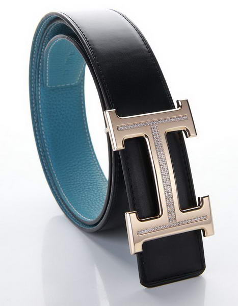 Hermes Belts Original Leather Diamond Everose Blue