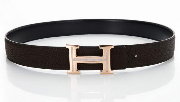 Hermes Belts Original Leather Diamond Everose Coffee