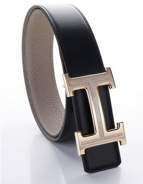 Hermes Belts Original Leather Diamond Everose Grey