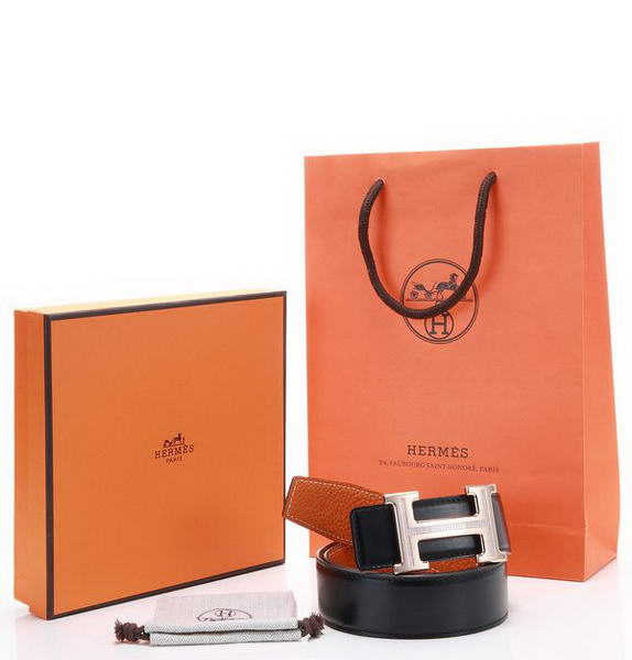 Hermes Belts Original Leather Diamond Everose Orange